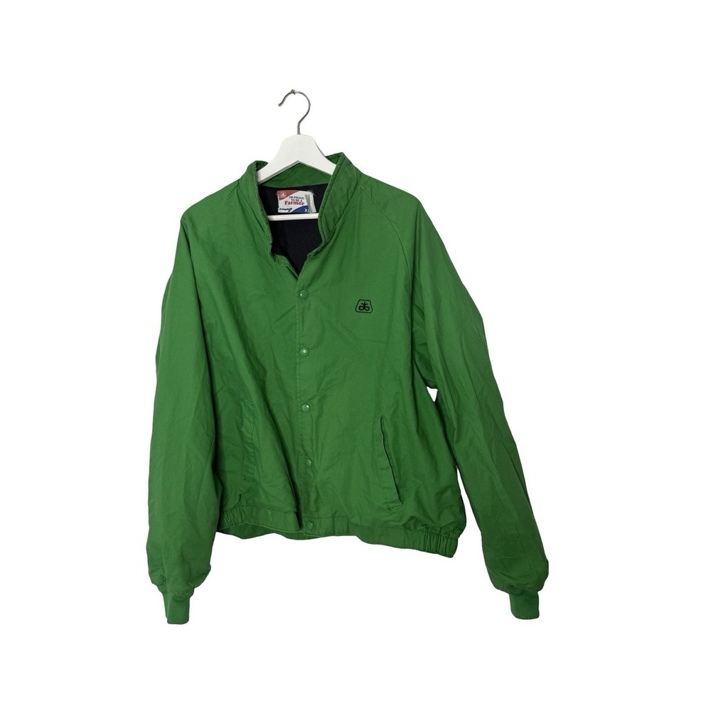 Vintage 80s Pioneer Seed Jacket Swingster Kelly Green Farmer Workwear Retro XL‎